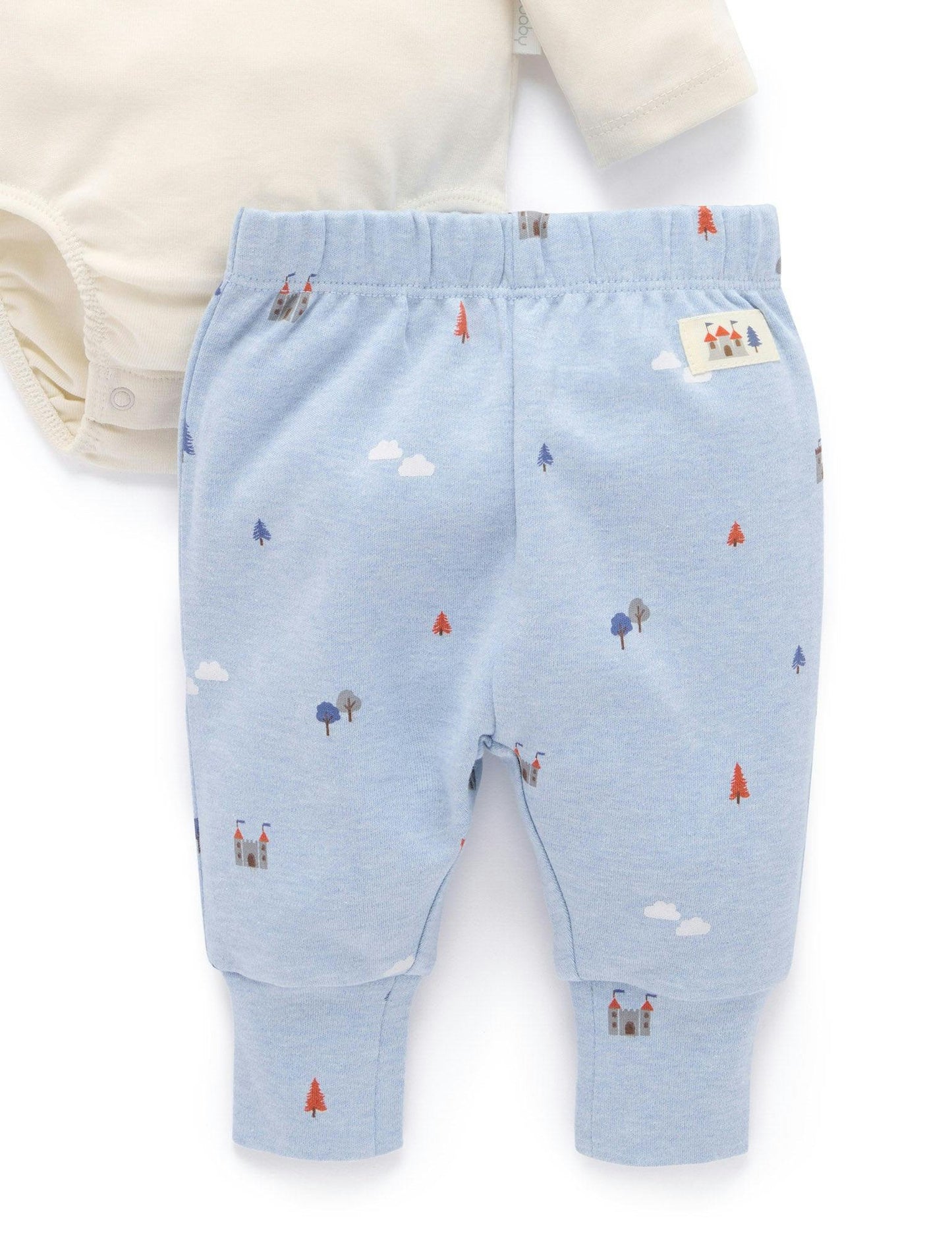 Organic Applique Castle Bodysuit/Pant 3PC Gift Set