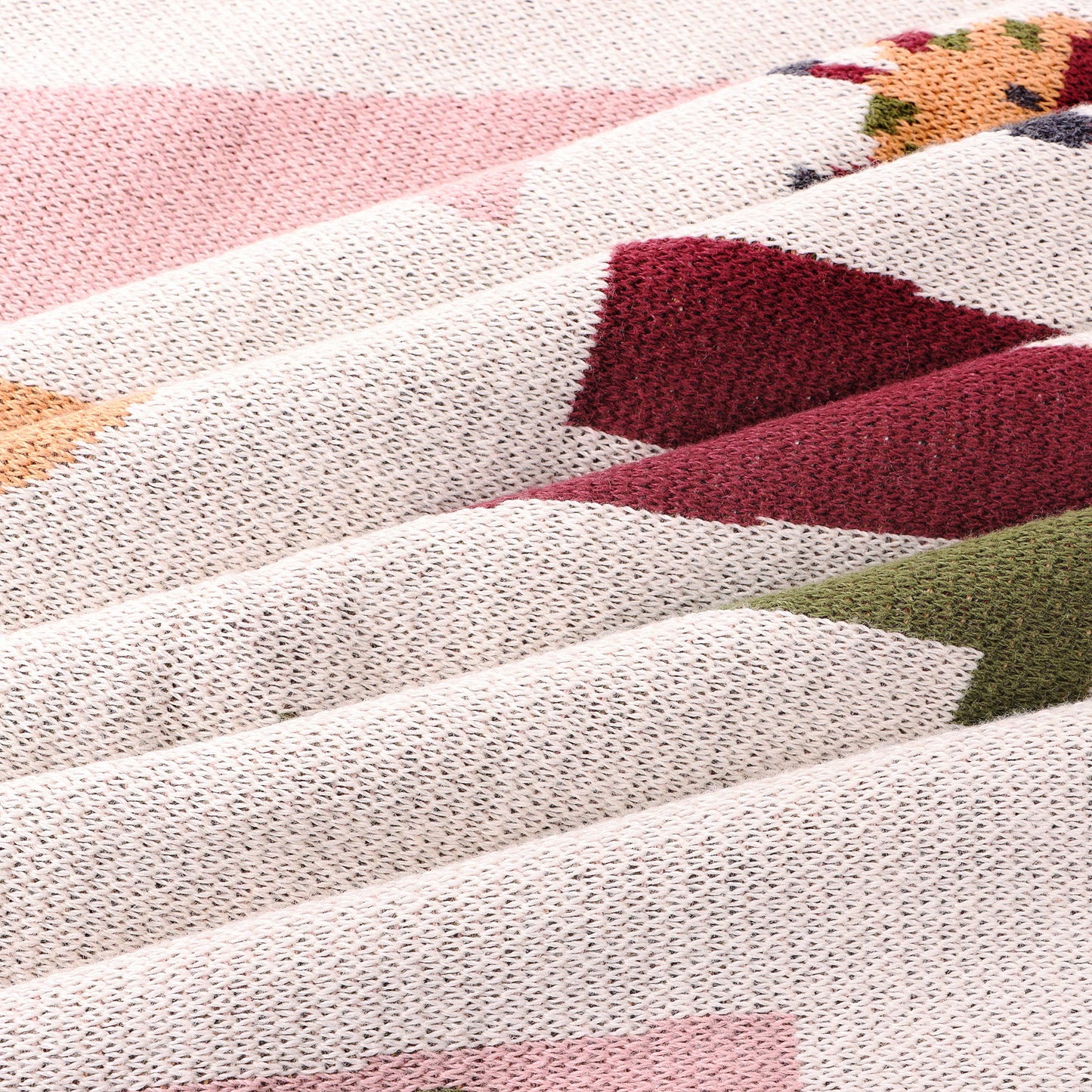 Organic Blush Alphabet Jacquard Knit Blanket