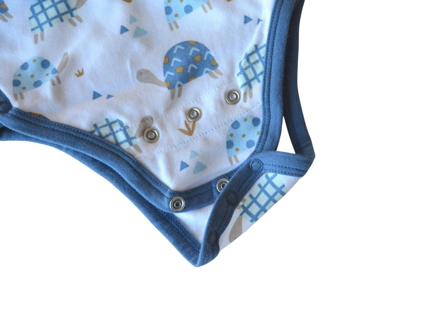 Shoulder Snap Short Sleeve Onesie - Toby Tortoise