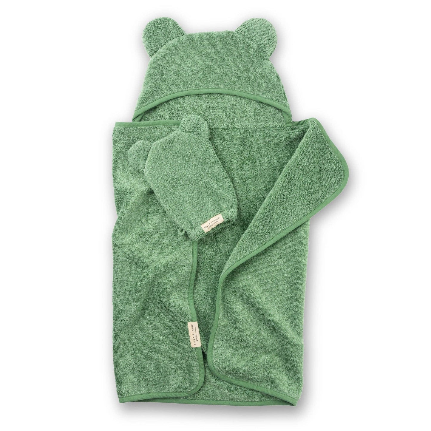 Hooded Towel + Wash Mitt Set- Sea Foam