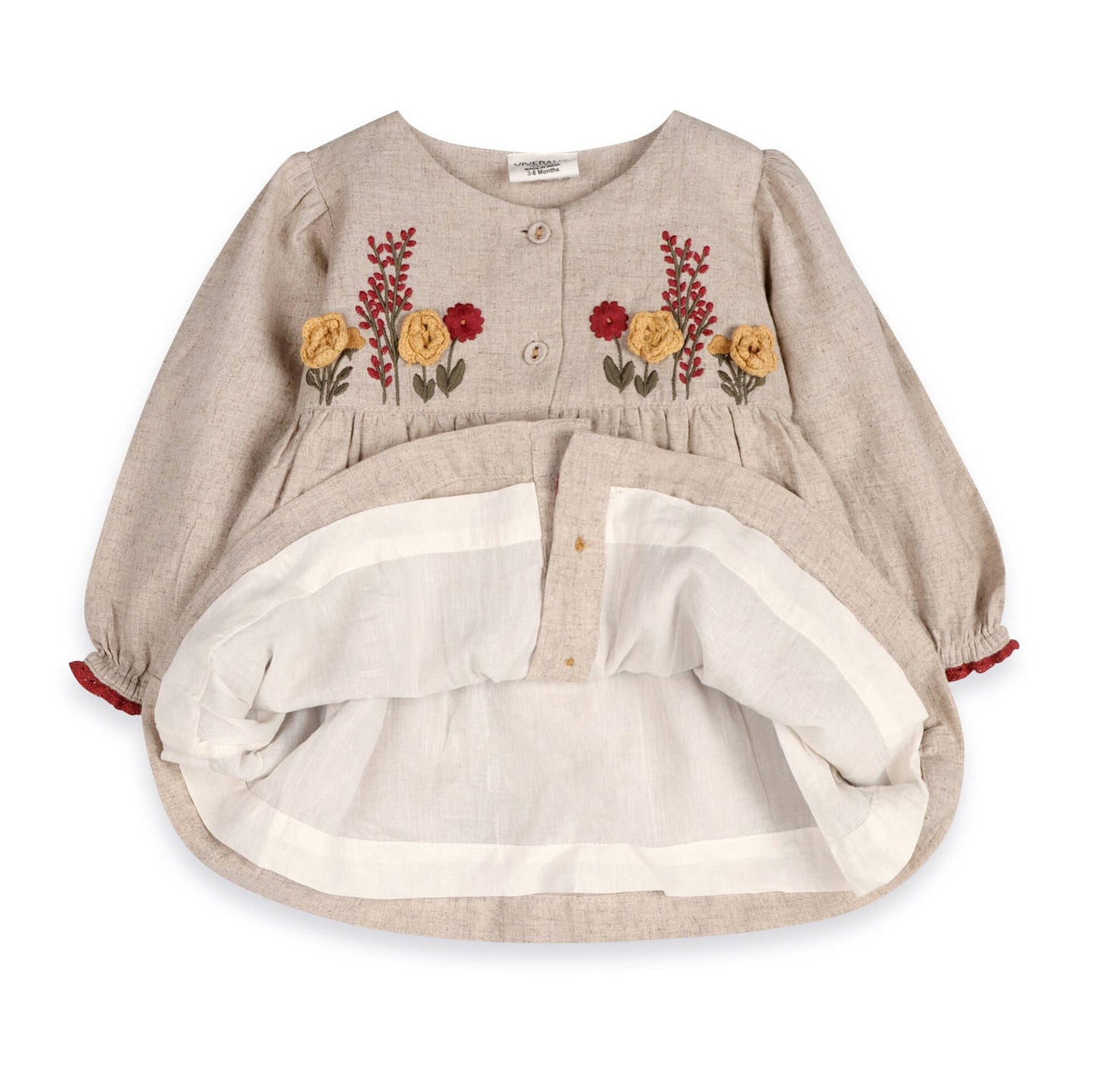 Organic Linen Ravello Embroidered Dress and Bloomer Set