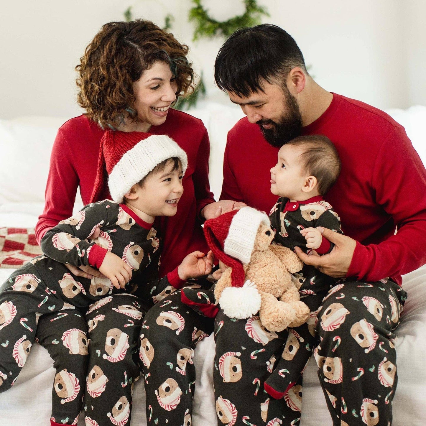 Organic Candy Cane Bears 2PC Shirt/Pant Pajamas