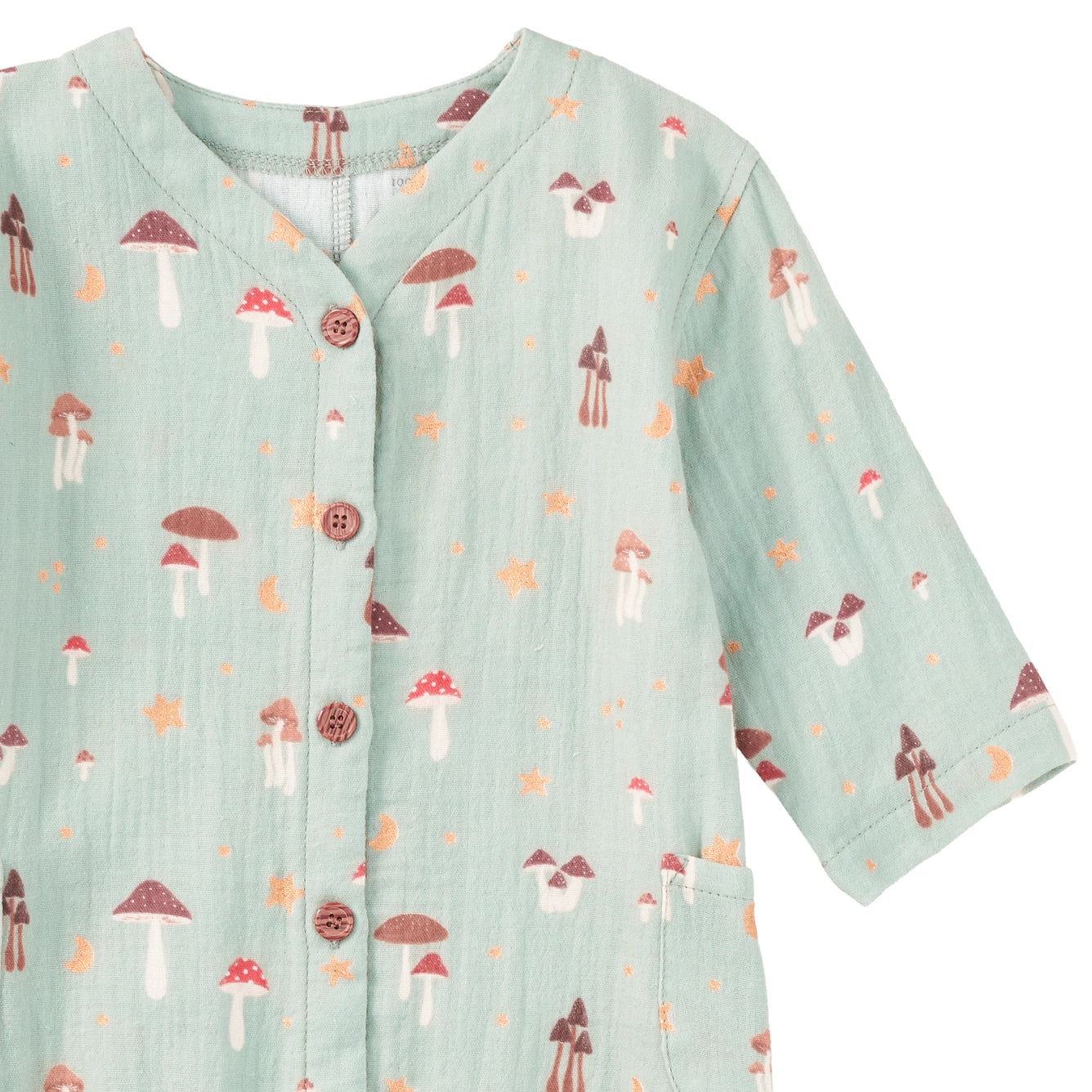 Dreamcap Forest Muslin Patch Pocket Romper