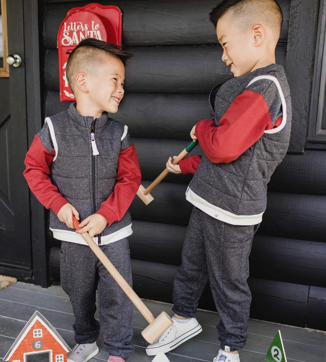 Organic French Terry Shirt & Speckled Pant Set