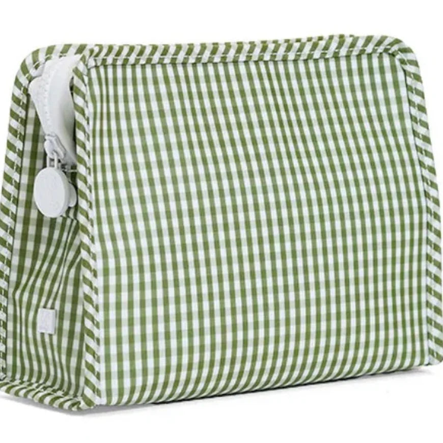 Gingham Moss Roadie Medium Zip Pouch