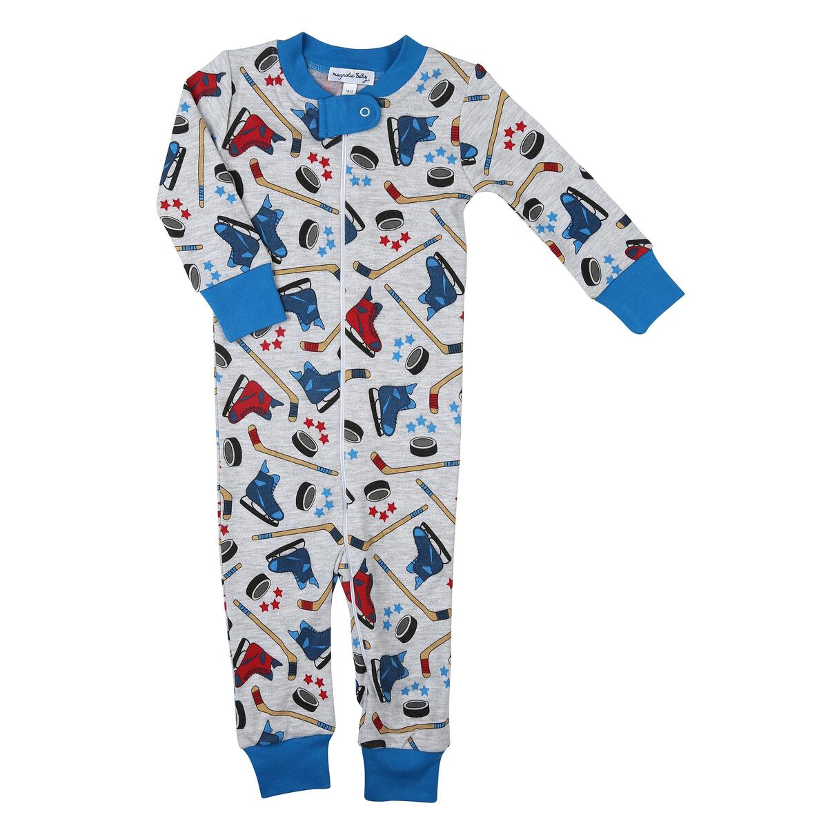 Hockey Pima Zip Pajamas