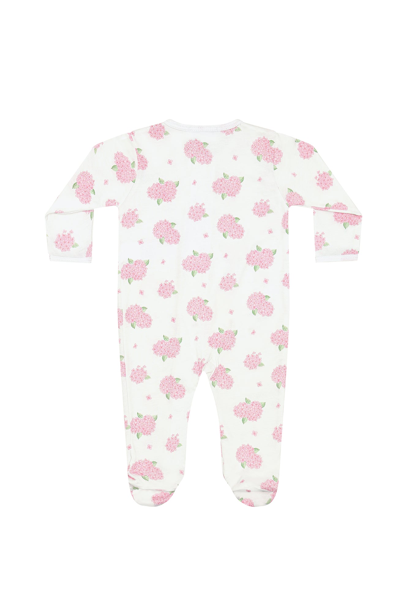 Pink Hydrangeas Zip Pima Footie