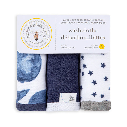 Hello Moon! Organic Cotton Washcloths-3 Pack