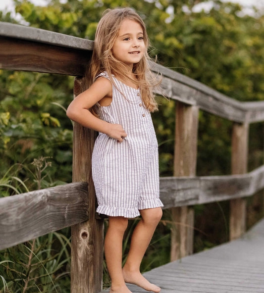 Seersucker Organic Girl Romper