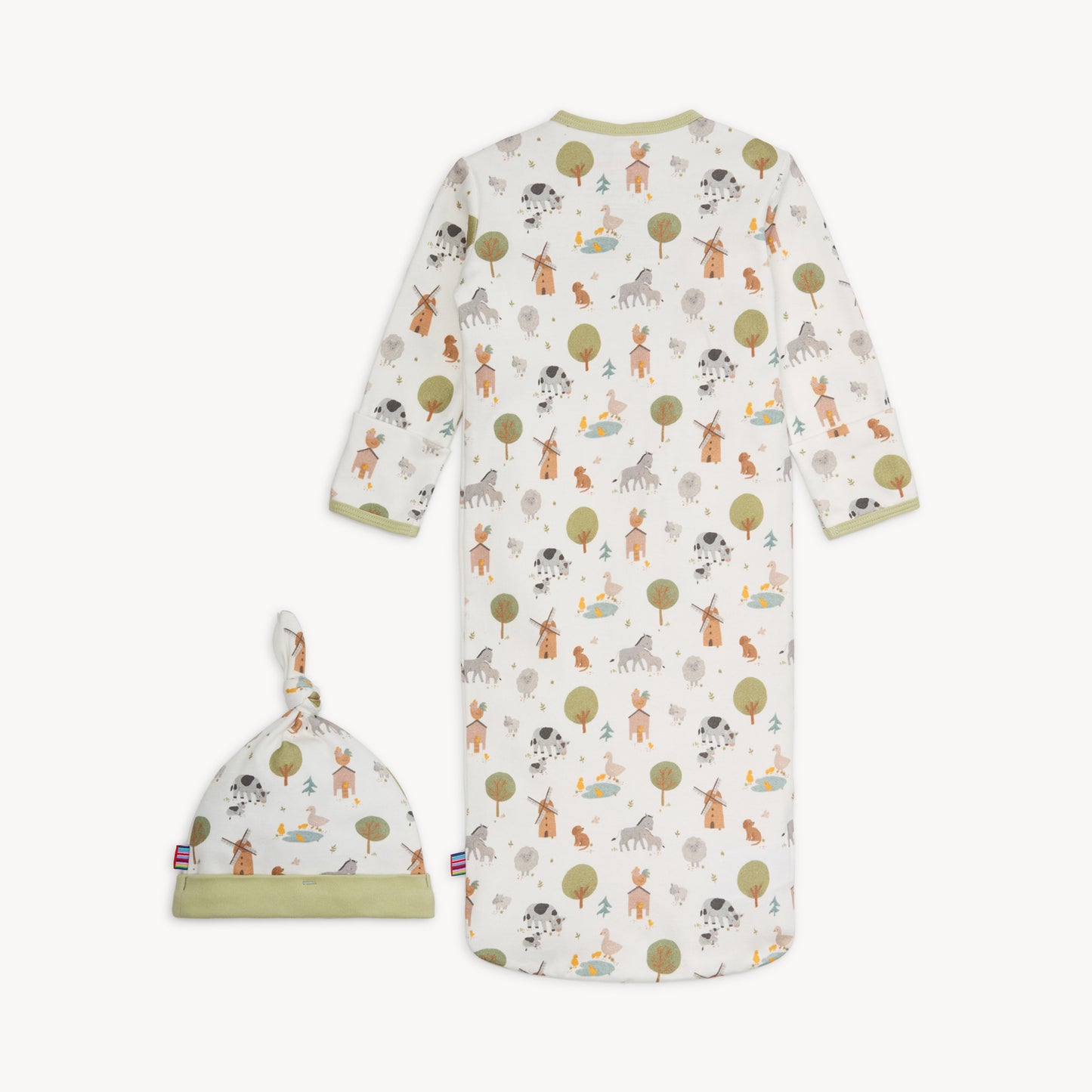 Funny Farm Organic Magnetic Gown + Hat Set