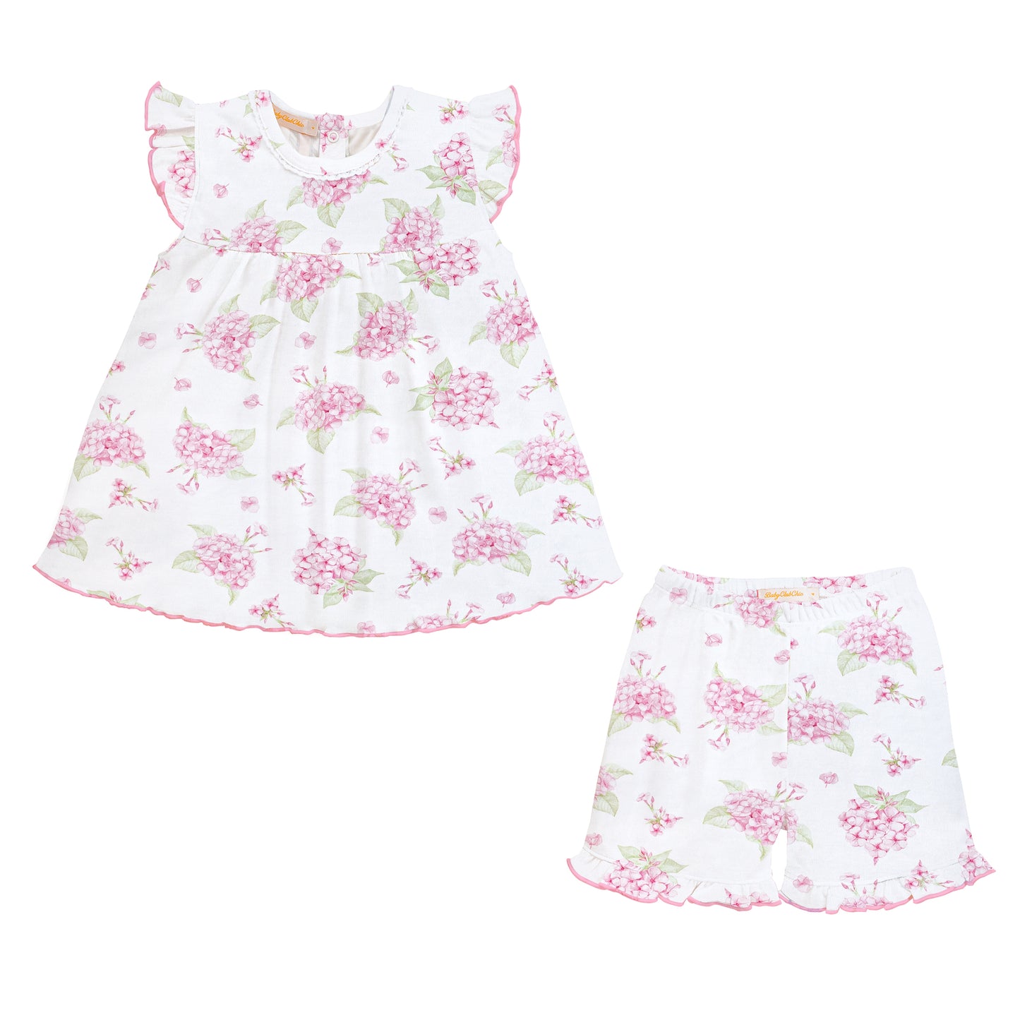 Pompous Hydrangeas Pima Shirt/Shorts Set