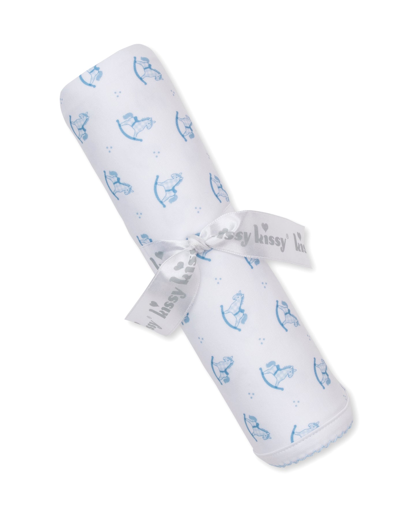 Gingham Rockers Blue Pima Blanket