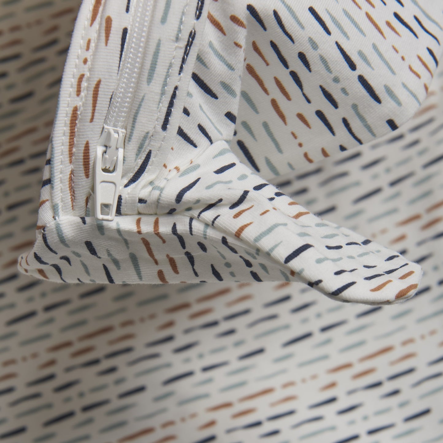 Organic Ocean Lines Zip Footie