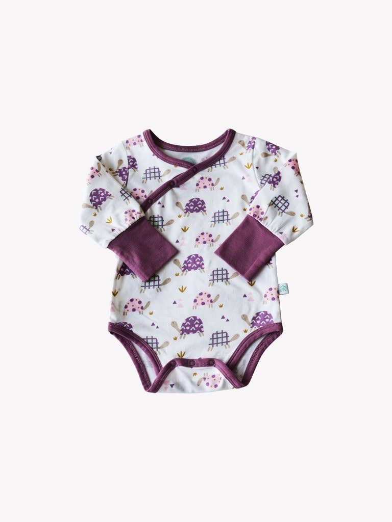 Shoulder Snap Long Sleeve Onesie - Tilly Tortoise