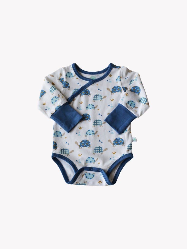 Shoulder Snap Long Sleeve Onesie - Toby Tortoise