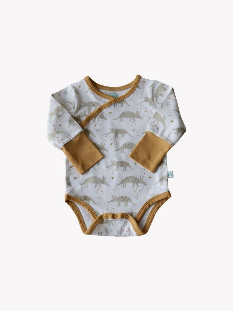 Shoulder Snap Long Sleeve Onesie - Ari Aardvark