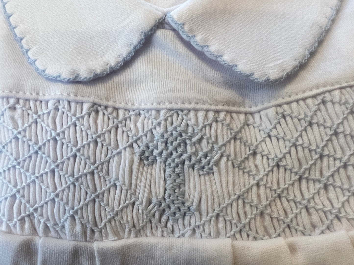 Blessed Blue Smocked Collared Short Playsuit