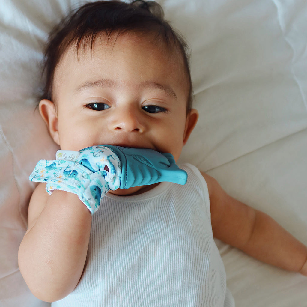Itzy Mitt™ Whale Silicone Teething Mitt