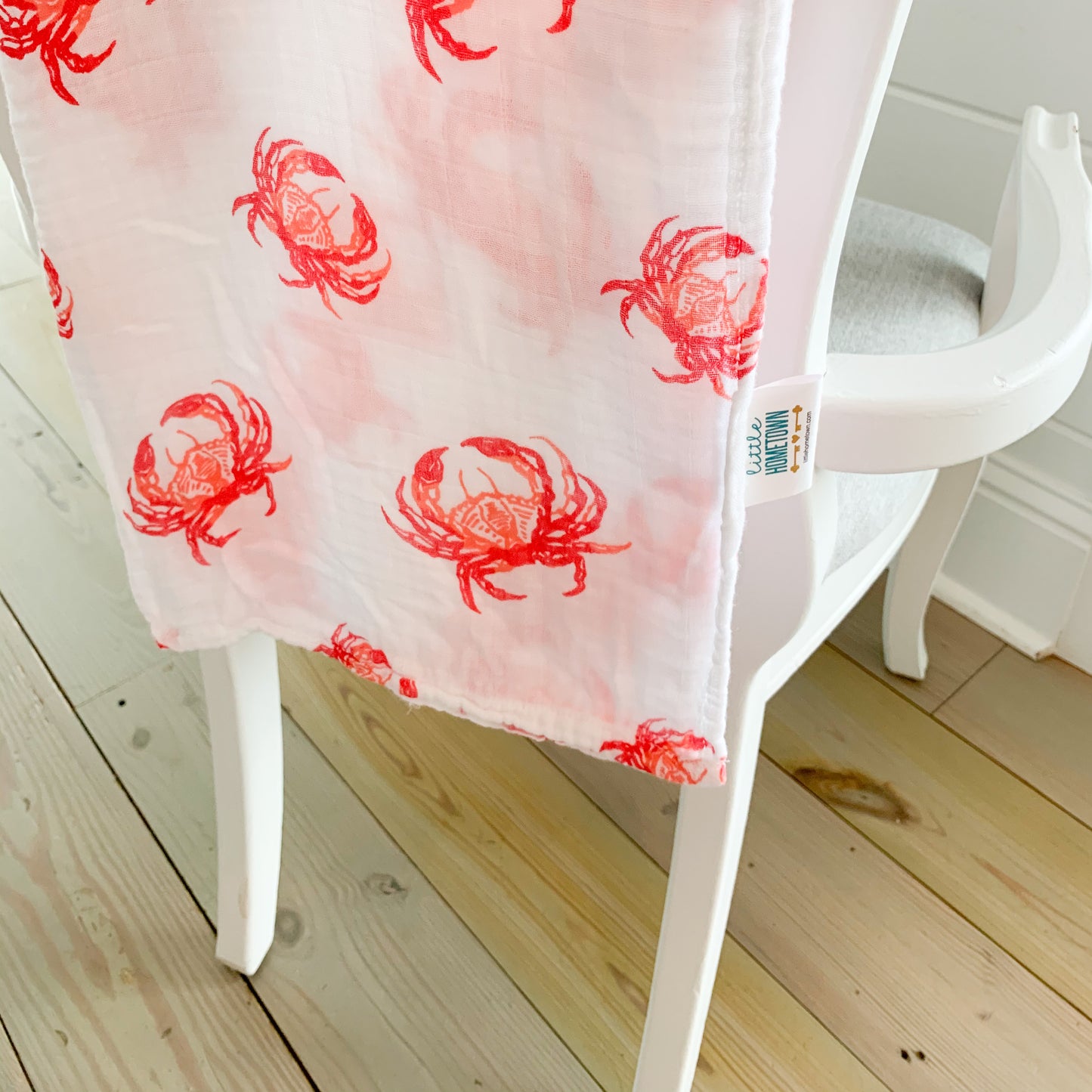 Pink Crab Swaddle Blanket