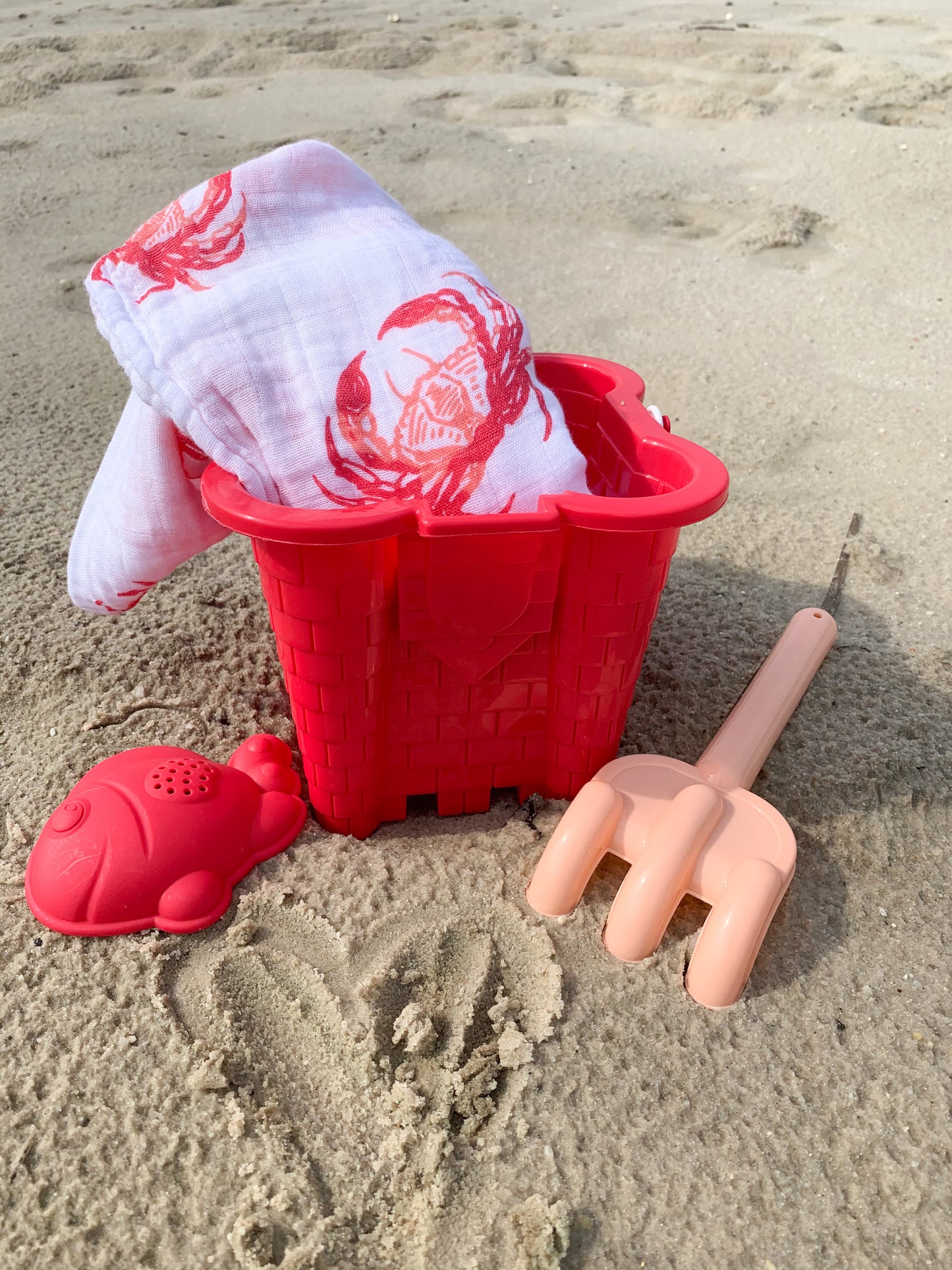 Pink Crab Swaddle Blanket