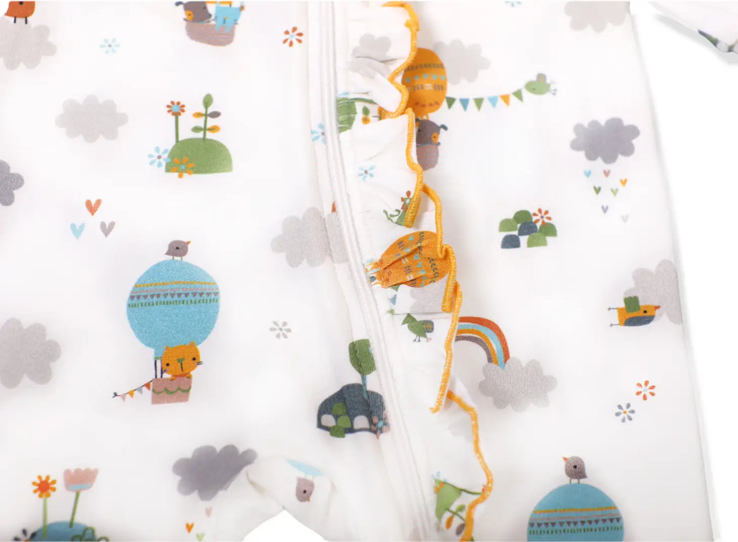 Balloon Ruffle Zip Romper