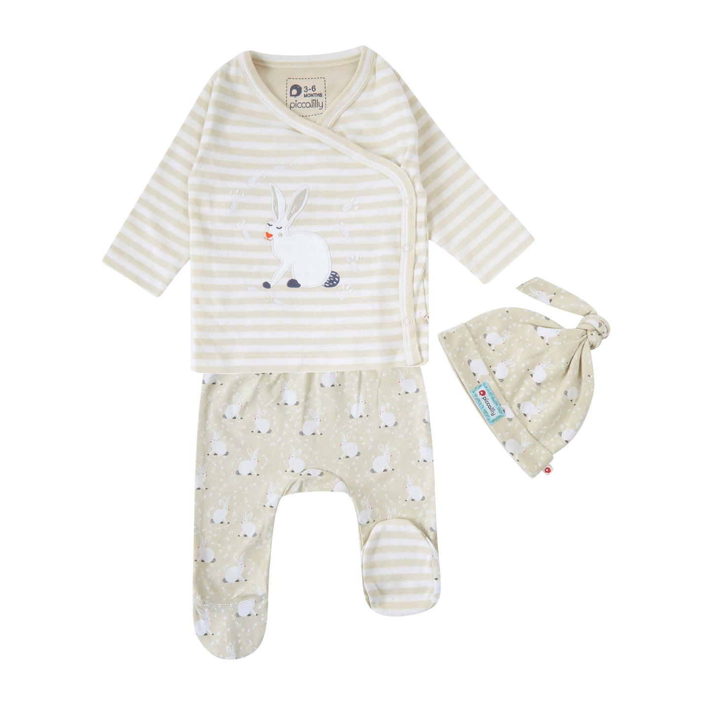 3 Piece Baby Organic Footie Set - Cotton Tail