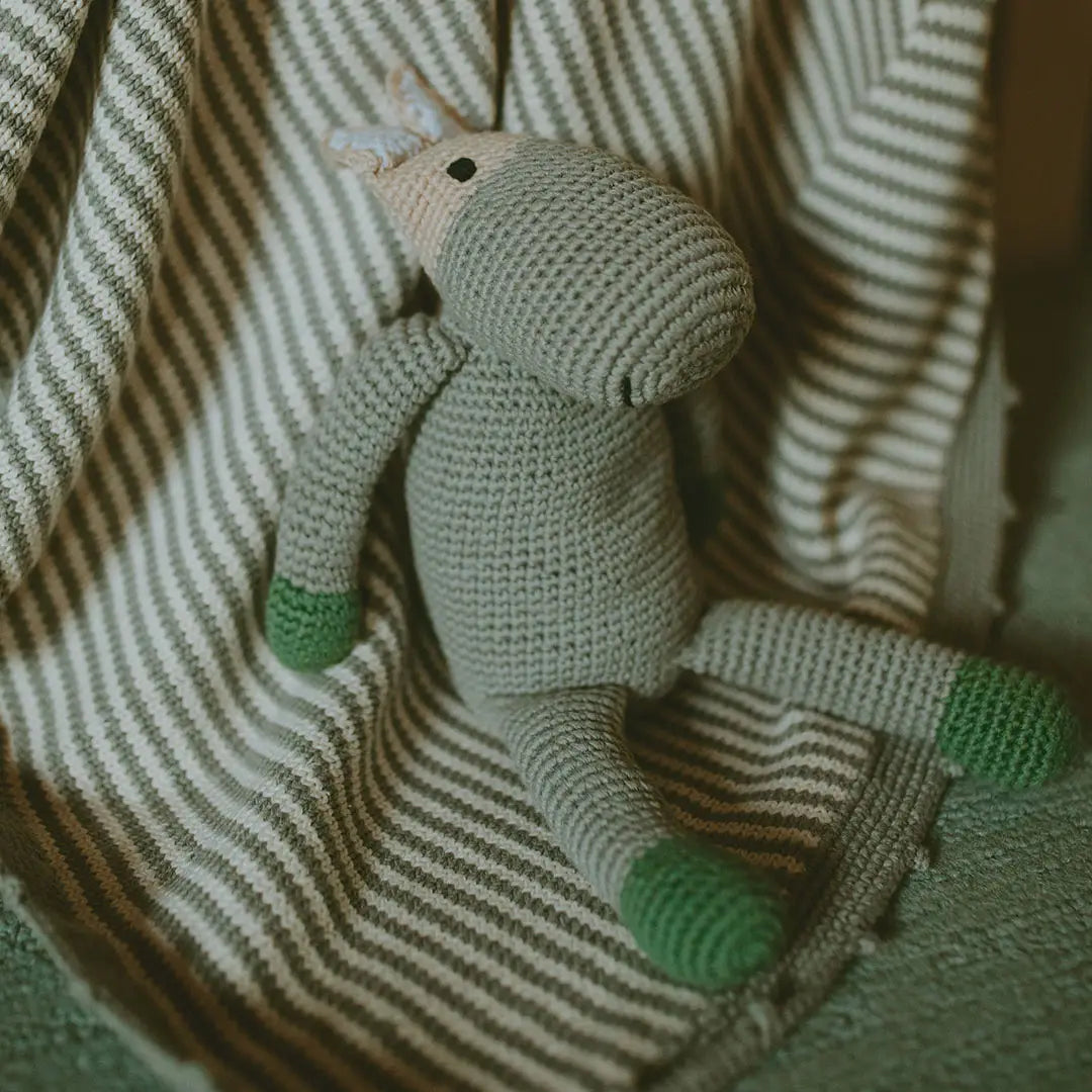 Knitted Hippo Rattle