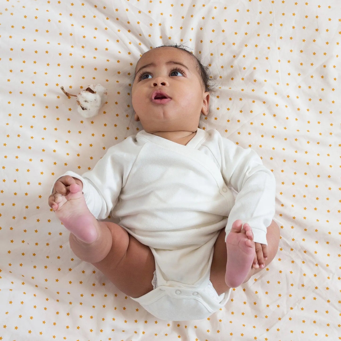 Unbleached Natural Long Sleeve Wrap Bodysuit