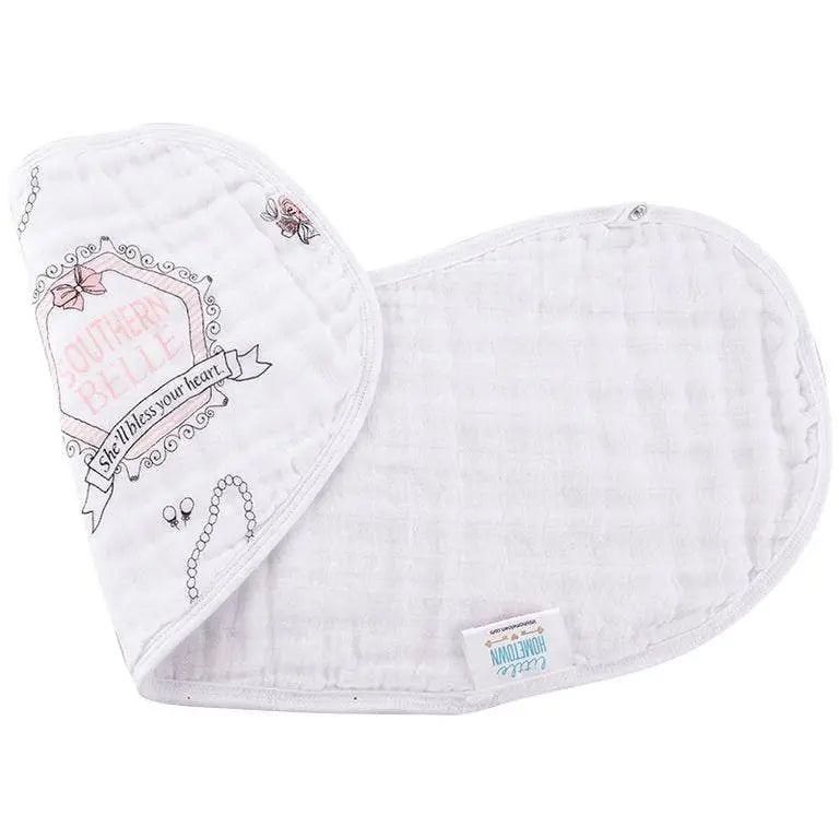 Southern Belle: 2 in 1 Burp Cloth and Bib