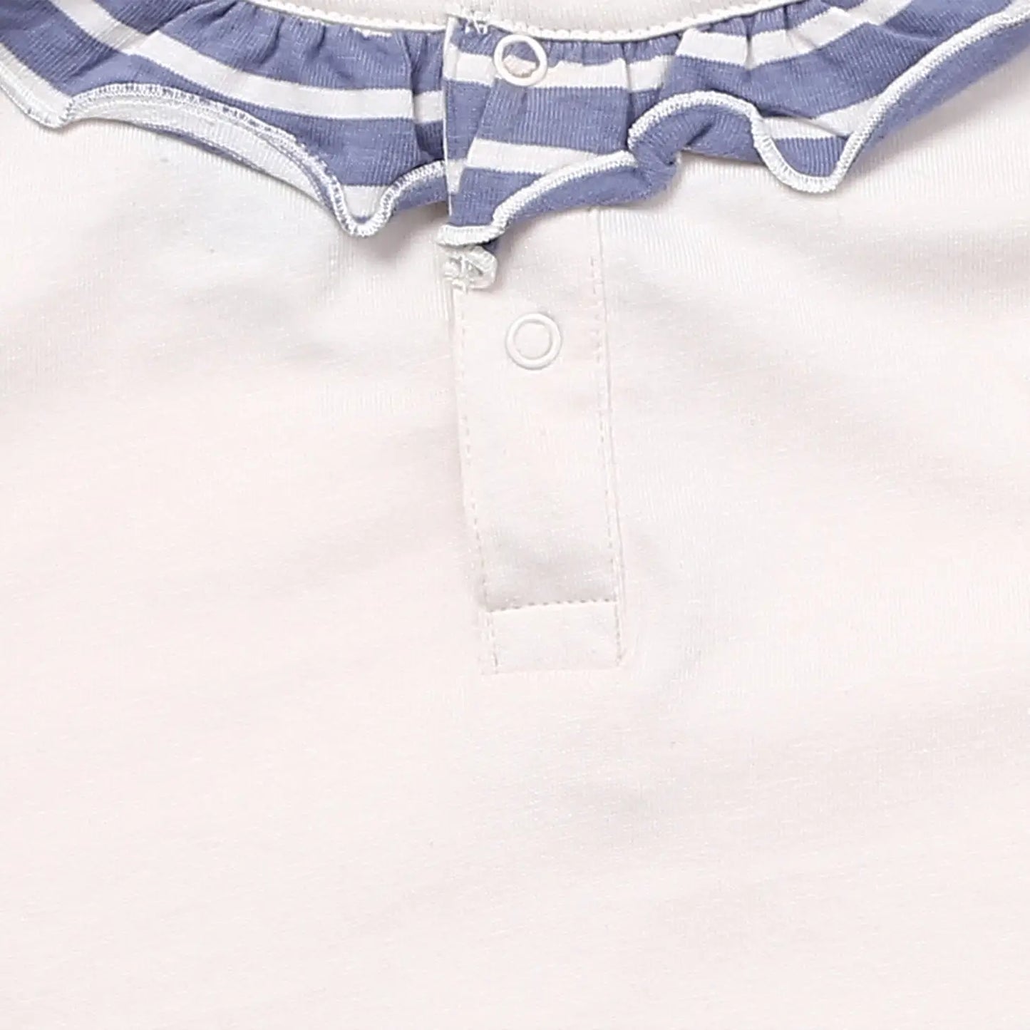 Ecru Top with Ruffle Neck