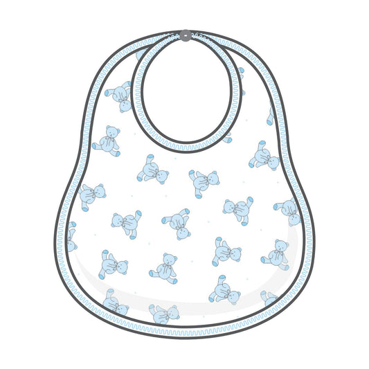 Baby's Teddy Blue Pima Bib