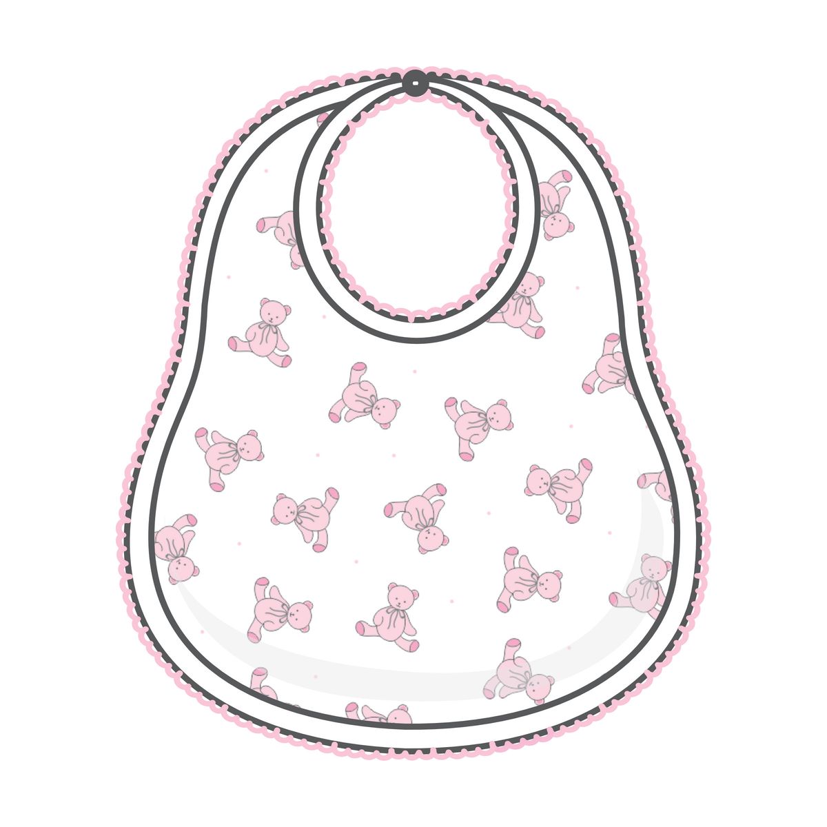 Baby's Teddy Pink Pima Bib