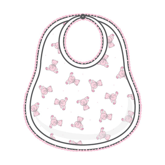 Baby's Teddy Pink Pima Bib