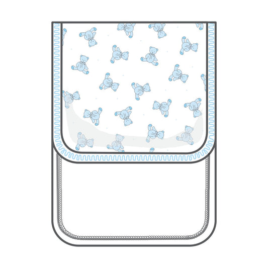 Baby's Teddy Blue Pima Burp Cloth