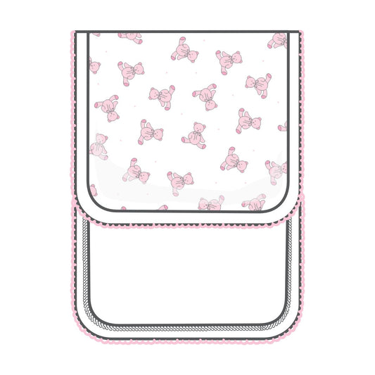 Baby's Teddy Pink Pima Burp Cloth