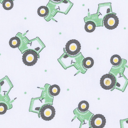 Lil' Green Tractor Pima Zip Footie