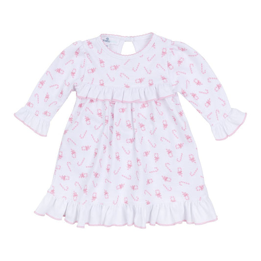 Sweet Peppermint Pink Ruffle Pima Dress