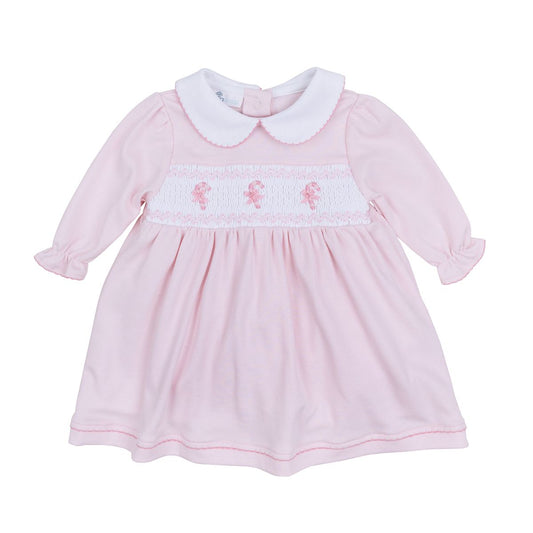Sweet Peppermint Pink Smocked Pima Dress