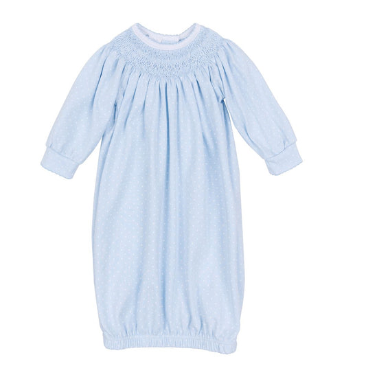 Mia and Luca's Hand Smocked Blue Bishop Gown
