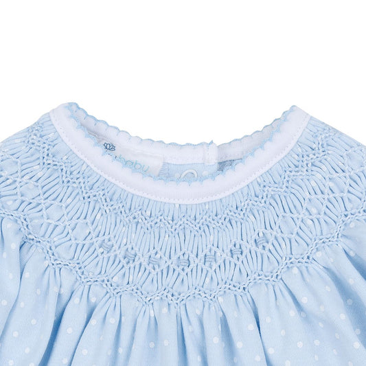 Mia and Luca's Hand Smocked Blue Bishop Gown