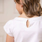 Organic Knit Shirt with White Petal Sleeves