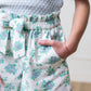 Organic Linen Coastal Cottage Floral Shorts