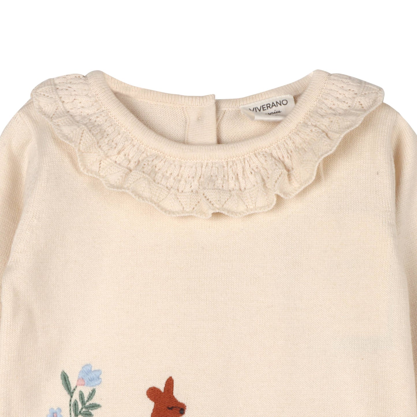 Organic Woodland Embroidered Knit Sweater and Pant Set
