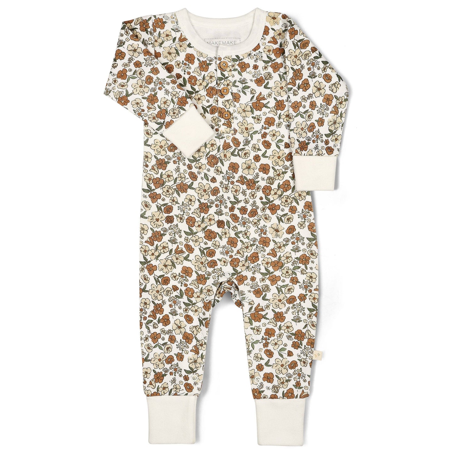 Organic Neutral Flowers Romper