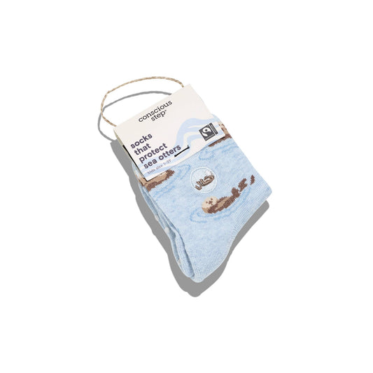 Organic Kids Socks that Protect - Sea Otters