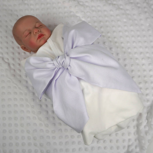 White Pima Baby Swaddle Wrap