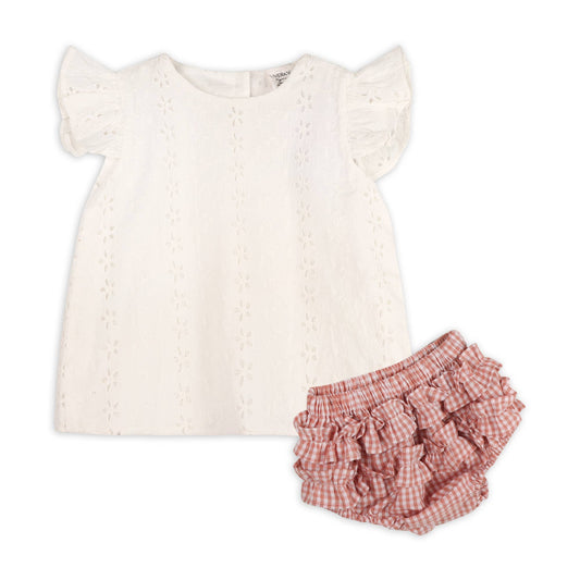 Milly Eyelet Embroidered Shirt & Bloomer Set