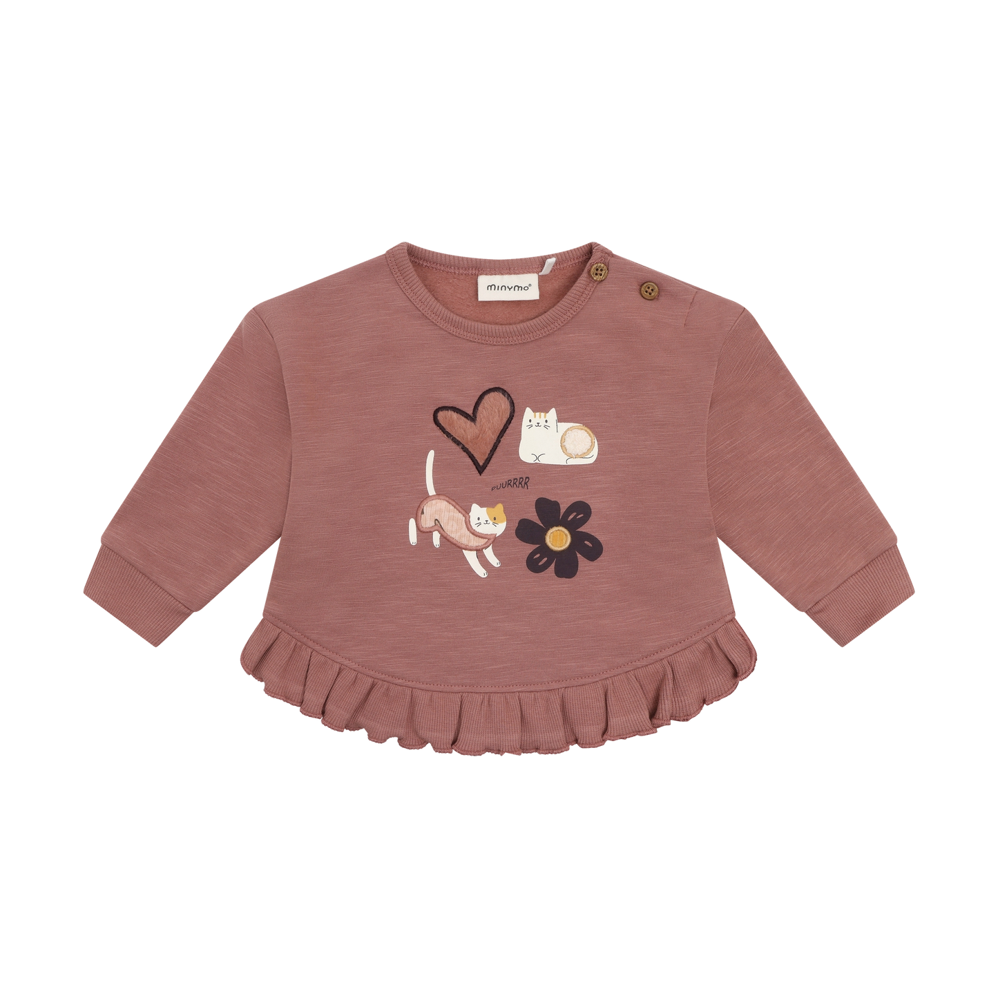Organic Cat Ruffle Textured Sweatshirt