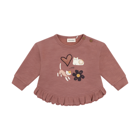 Organic Cat Ruffle Textured Sweatshirt