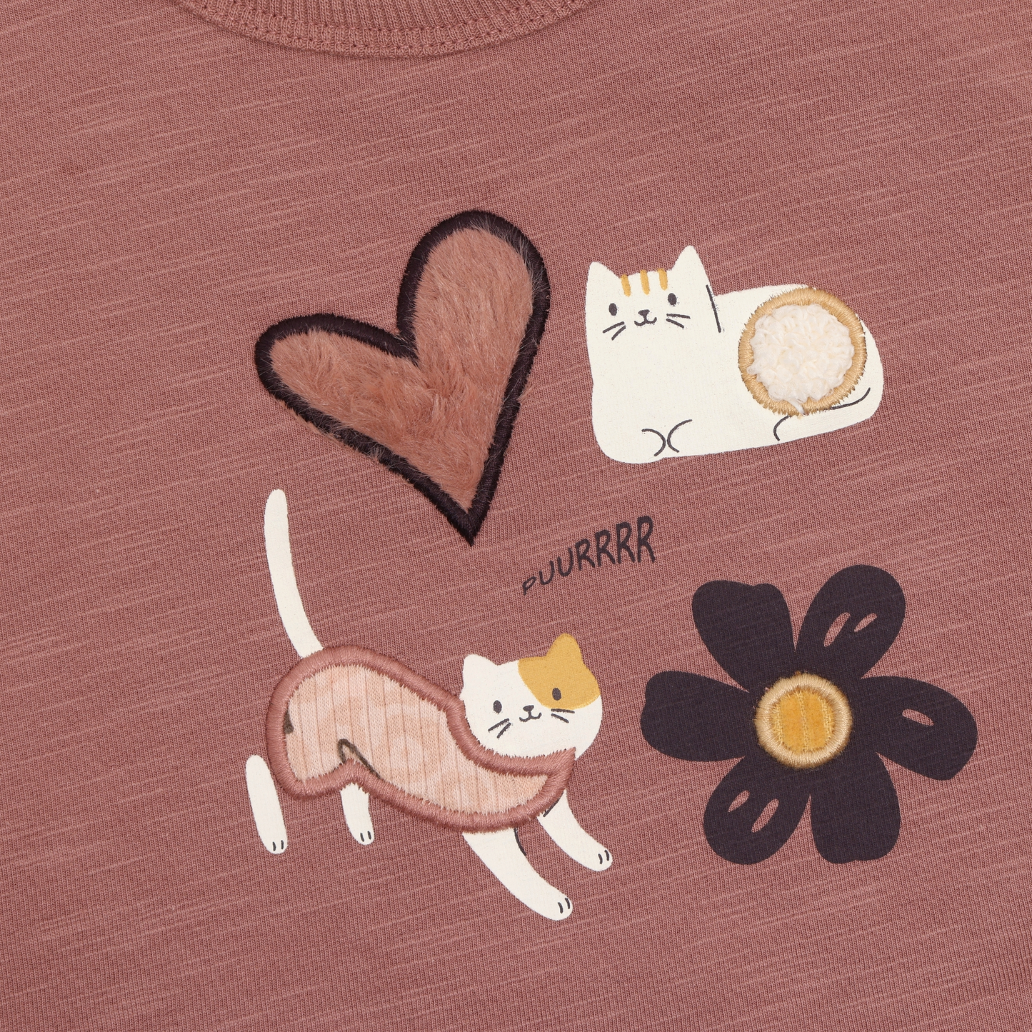 Organic Cat Ruffle Textured Sweatshirt